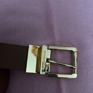 Michael Kors Brown Leather Belt with  Buckle